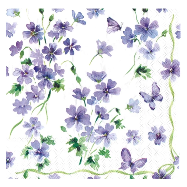 Serwetka mała - Fioletowe Kwiatki