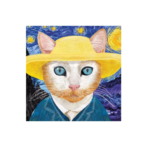 Serwetka - Kot w kapeluszu