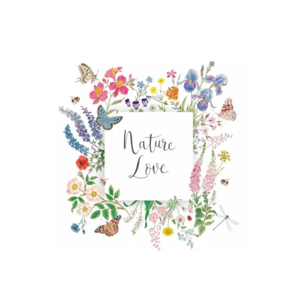 Serwetka - Kocham naturę, kwiaty, motyle
