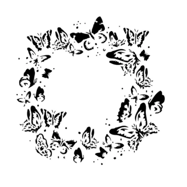 Szablon Maska 15x15cm - Wreath of butterflies/Wianek, motyle, lato