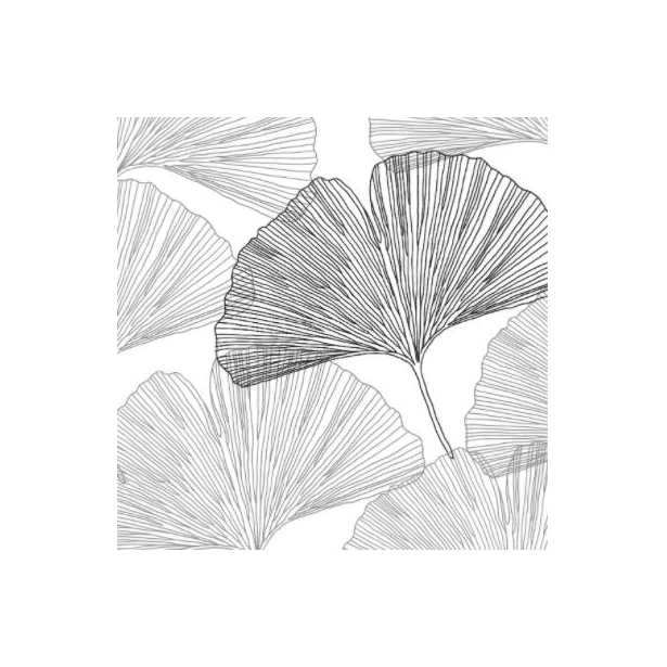 Serwetka - Czarno białe liście
