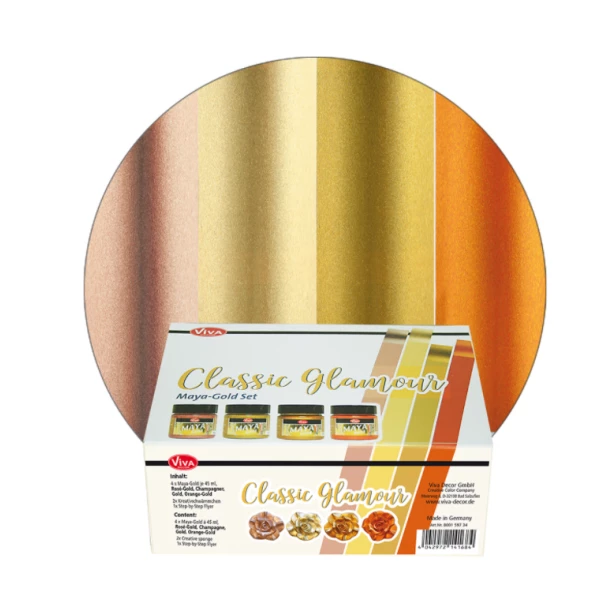 Zestaw farb metalicznych Maya-Gold Classic Glamour - 4x45ml