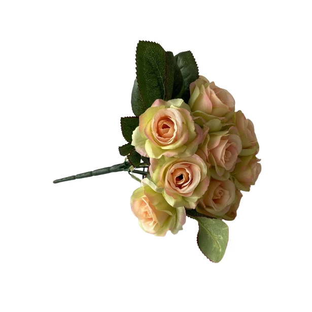 Bukiet kolorowe róże sztuczne kwiaty 25cm 18 sztuk
