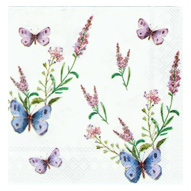 Serwetka mała - Kwiaty, motylki