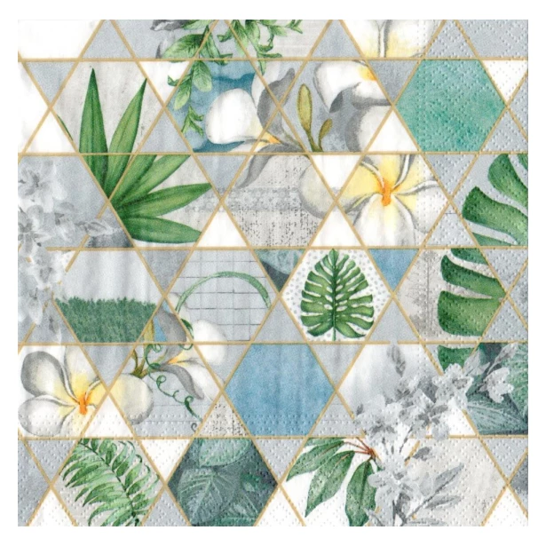 Serwetka - Kwiaty, liście, mozaika