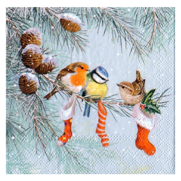 Serwetka mała - Zimowe ptaszki