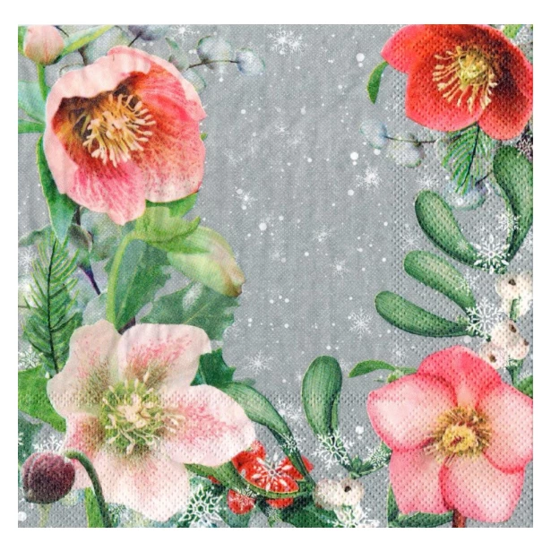Serwetka  - Zimowe kwiaty