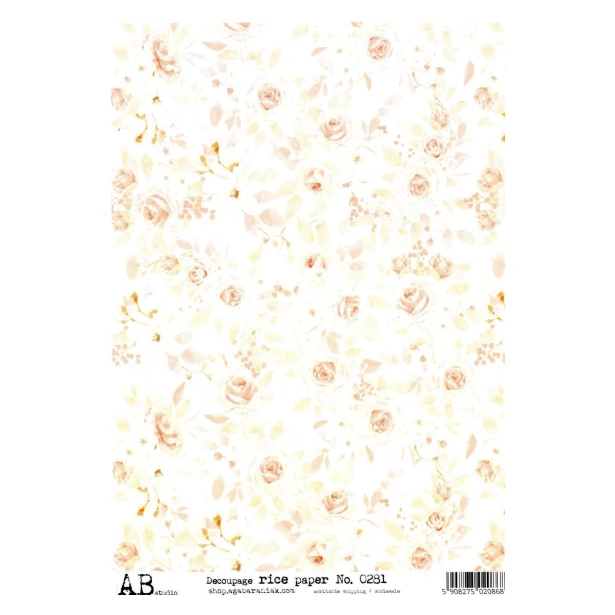Papier ryżowy A4 - Różyczki