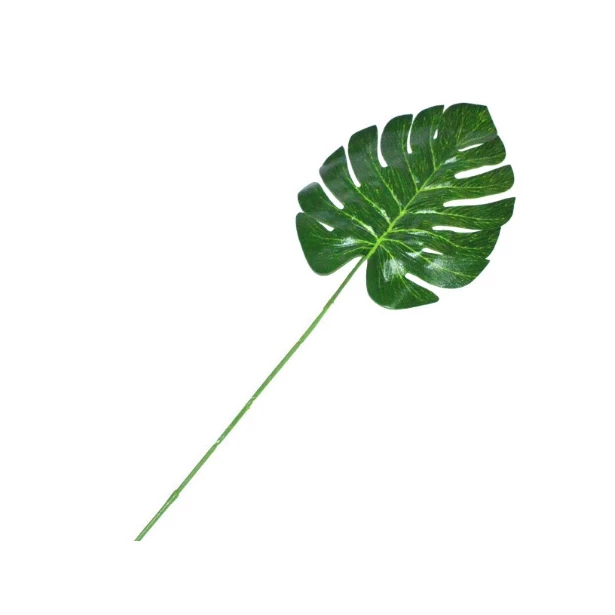 Gałązka ozdobna Liść Monstery szaro zielony - 40cm
