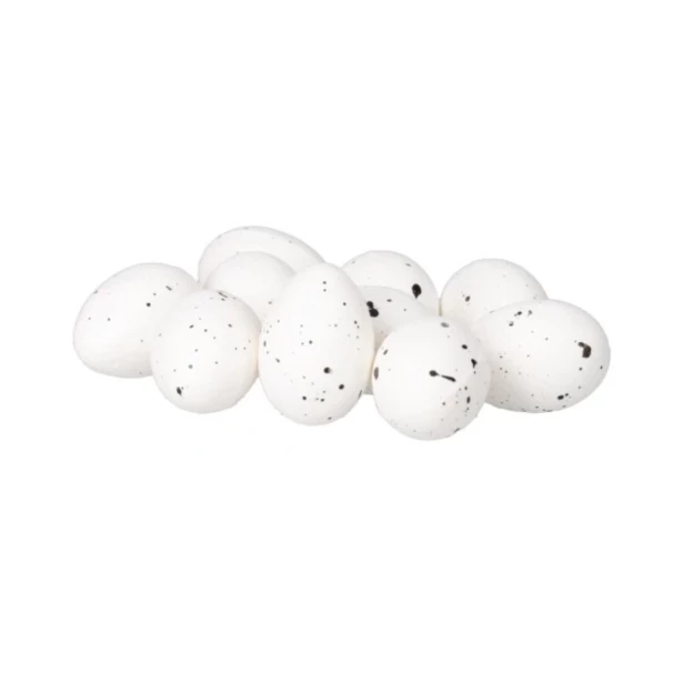 Jajka Nakrapiane plastikowe BIAŁE 3,5cm - 10 sztuk