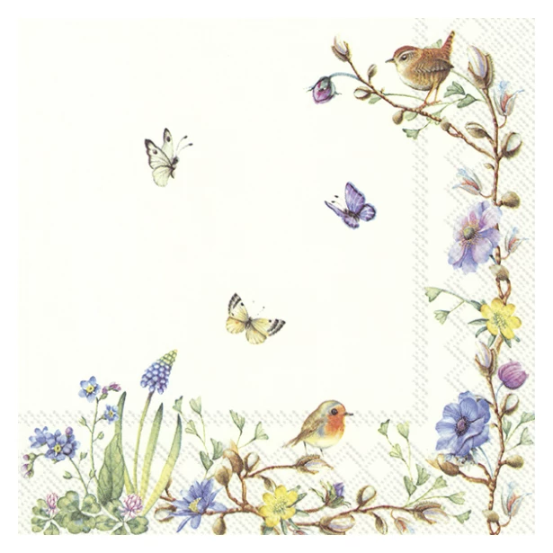 Serwetka - Kwiaty, Ptaki, Motyle, Wiosenne różności