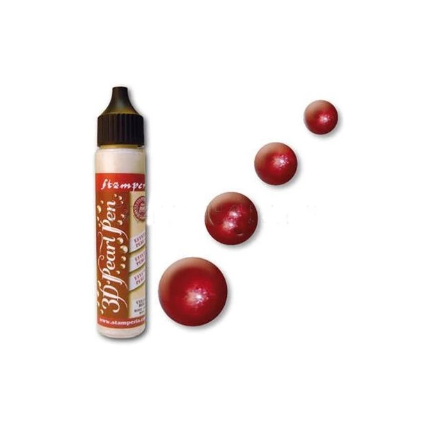 3D Pearl pen - perełki w płynie - perlato rosso, czerwień 20ml
