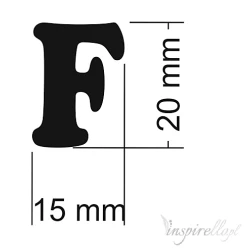 Literka do napisów F 20x15 mm