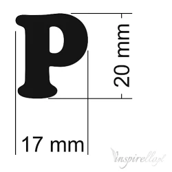 Literka do napisów P 20x17 mm