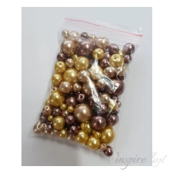 Woskowane perły mix rozmiarów Ø4-12 mm