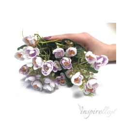 Kwiatki fioletowo-białe sztuczne kwiaty 35cm 25 sztuk