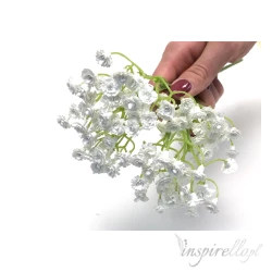 Gipsówki białe sztuczne kwiaty 24cm - 1 wiązka