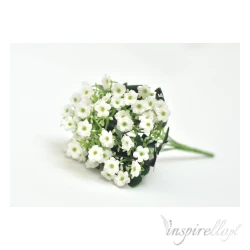 Bukiet drobne kwiatuszki białe sztuczne kwiaty - 27 cm