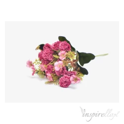 Bukiet mieszany PIWONIE/NIEZAPOMINAJKI róż - sztuczne kwiaty 29cm