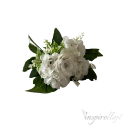 Bukiet białe róże sztuczne kwiaty 24cm 5 sztuk