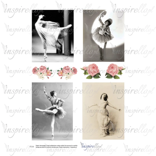 Elektroniczny papier decoupage: balet, baletnica, baletki