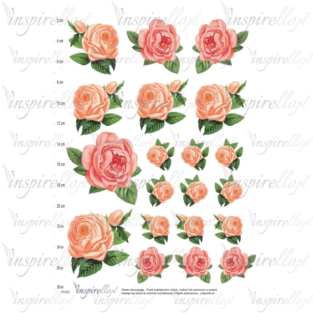 Elektroniczny papier decoupage: kwiaty róże