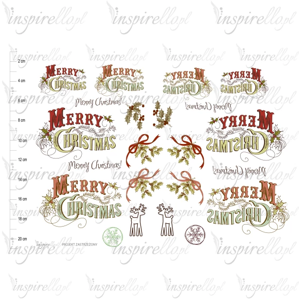 Elektroniczny papier decoupage: Boże Narodzenie, merry christmas - napisy