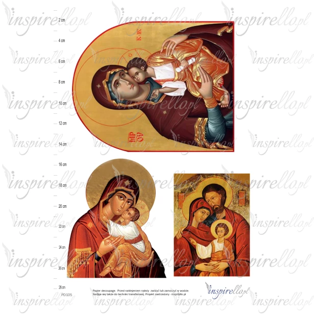 Elektroniczny papier decoupage: ikona Święta Rodzina