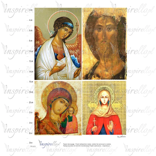 Elektroniczny papier decoupage: ikona św. Natalia,  Archanioł Gabriel
