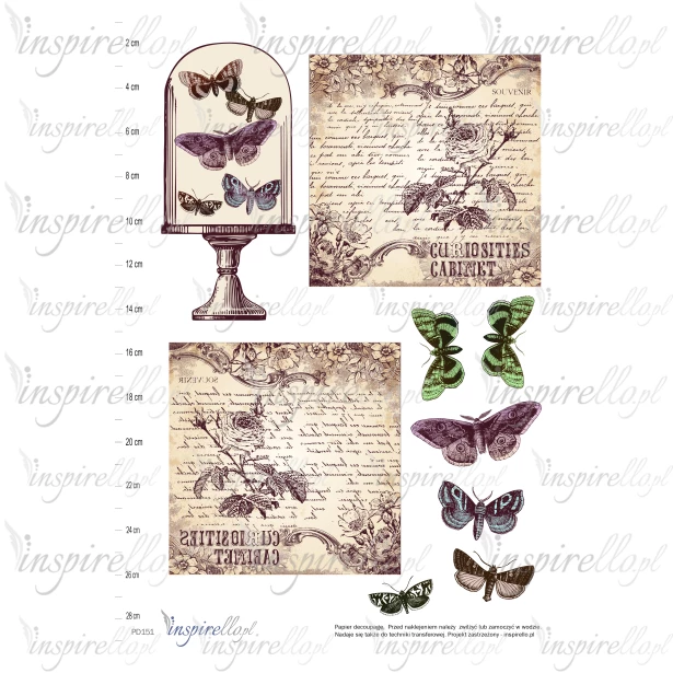 Elektroniczny papier decoupage: obrazki vintage - kwiaty i motyle